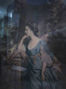 "Lady Frances Bridges" colour print in mid 19th century rosewood frame. Frame size 62 x 76cm