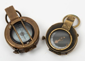 Two WW1 pocket compasses, the larger 8.5cm high