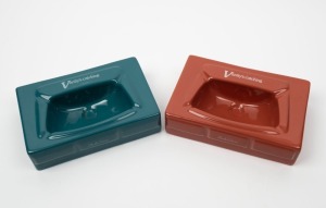 SALESMAN'S SAMPLES two "Vanity Catching" ceramic hand basins by FOWLER WARE, 17cm wide