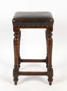 An antique Australian cedar bar stool, 19th century, ​​​​​​​74cm high