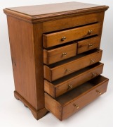 A Baltic pine miniature chest of drawers, 19th/20th century, 50cm high, 47cm wide, 24cm deep - 2