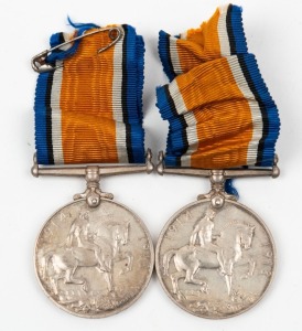 1914-20 British War Medals to Australians: 2103 DVR. E.A. ALFORD. 37 BN. A.I.F.; and, 3315 PTE J.J. ARTHUR. 24 BN. A.I.F. (2 medals).