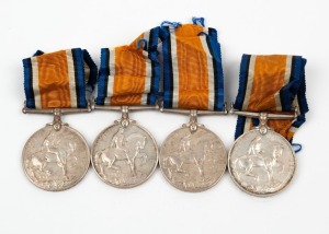 1914-20 British War Medals to Australians: 6006 CPL. W. CAIRNS. 14 - BN. A.I.F.; 3799 PTE. H.L. CHAMBERLIN. 55 - GN. A.I.F.; 1810. PTE. C. CHAMPION. 37 - BN. A.I.F.; and, 6943 PTE. H. CHILDS. 22 - BN. A.I.F.. (4 medals).