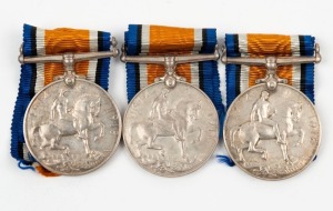 1914-20 British War Medals to Australians: 5450 PTE. J.J. CLEARY. 22 - BN. A.I.F.; 4471 PTE. W J F COLEMAN 5 BN. A.I.F.; and, 7355 PTE J. COLLIER. 14 BN . A.I.F. (3 medals).