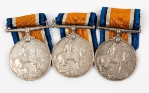 1914-20 British War Medals to Australians: 586 SPR R.P. HARRISON. 2 TUN COY A.I.F.; 894 PTE M.G. HICKEY. 24 BN. A.I.F.; and 2315 DVR. J. IPP. 1 - F.A.B. A.I.F., (3 medals).