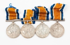 1914-20 British War Medals to Australians: 1013 PTE. N.S. LAYTON. 14 - BN. A.I.F.; 2277 PTE J. LAYTON 5 BN. A.I.F; 3511 PTE J W. LAYTON. 60 BN. A.I.F; and, 4809 PTE C.H. LAYTON. 33 BN. A.I.F. (4 medals).