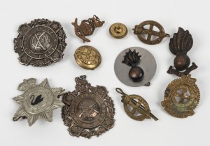 A group of hat badges, buttons, etc., mainly Colonial period; noted mainly Victoria, and W.A. (11 items).