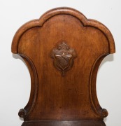 A pair of antique Australian cedar hall chairs with shield backs, 19th century, 90cm high, 45cm wide - 2