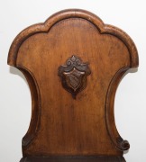 A pair of antique Australian cedar hall chairs with shield backs, 19th century, 90cm high, 45cm wide - 3