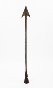 An antique whale harpoon, double flued, 19th century, 69cm long