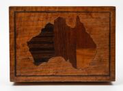 An antique Australian box, Queensland maple inlaid with Australian map in Queensland rainforest timbers, 19th/20th century, 10.5cm high, 28.5cm wide, 20.5cm deep - 2
