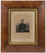 A Colonial musk picture frame, Tasmanian origin, mid 19th century. Housing an antique engraving portrait of Rev.d JOHN ALLEN MANTON, 34 x 29cm, internal not including gilt slip 24 x 19cm