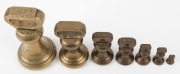 BELL WEIGHTS set of seven graduated examples, 19th century, ​​​​​​​the largest 2lb, 11cm high - 2