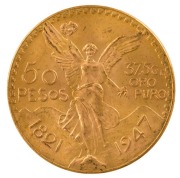 Mexico - Coins: 50 Pesos Pure Gold, 1947 restrike, Uncirculated.