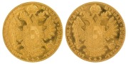 Austria - Coins: 4 Ducat Franz Josef, Gold 1915 restrike, aUnc. (2 examples).