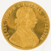 Austria - Coins: 4 Ducat Franz Josef, Gold 1915 restrike, aUnc. (2 examples). - 3