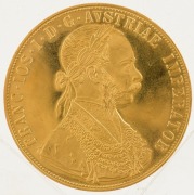 Austria - Coins: 4 Ducat Franz Josef, Gold 1915 restrike, aUnc. (2 examples). - 5