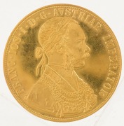 Austria - Coins: 4 Ducat Franz Josef, Gold 1915 restrike, aUnc. (2 examples). - 3