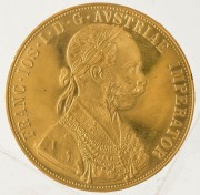 Austria - Coins: 4 Ducat Franz Josef, Gold 1915 restrike, aUnc. (2 examples). - 5