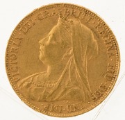 1899 Sovereign, Veiled head, St. George reverse, VF. - 2