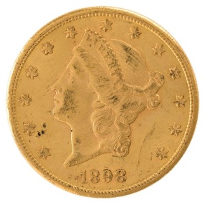 United States of America - CoinsTWENTY DOLLARS 1898, Liberty head, Double Eagle, with San Francisco Mint mark.