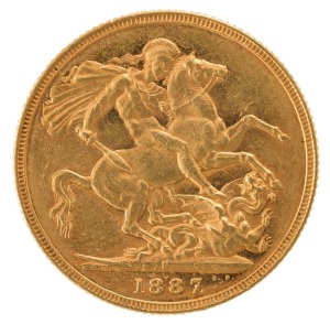 1887 Sovereign, Jubilee head, Melbourne, aUnc.