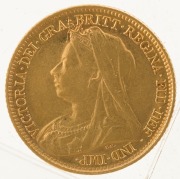 1900 Half Sovereign, Veiled head, St. George reverse, Sydney, EF. - 2