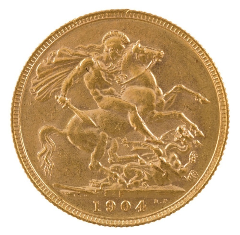 1904 Sovereign, Edward VII, St. George reverse, Perth, Unc.