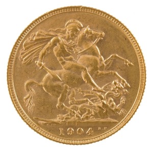 1904 Sovereign, Edward VII, St. George reverse, Perth, Unc.