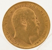 1907 Sovereign, Edward VII, St. George reverse, Melbourne, EF. - 2