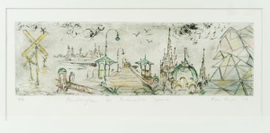 KAY BOYLE, Sandringham&nbsp;To Federation Square, lithograph, 4/6, signed lower right "Kay Boyle, '03", ​​​​​​​15 x 35cm, 26 x 45cm overall