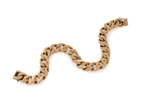 A 14ct yellow gold gent's curb link bracelet, stamped "585, 14k", 25cm long, 78.5 grams