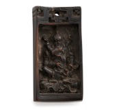 An antique Tibetan carved wooden amulet, 19th/20th century, ​​​​​​​6.3cm high - 2