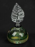 M. B. STONOR Australian art glass perfume bottle with floral marines, engraved "Stonor",  11cm high  - 3