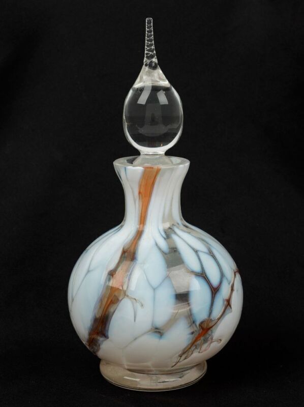 EAMONN VEREKER perfume bottle, engraved signature and original labels to base,  14cm high 