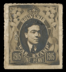 1915 photographic 1d 'SOUVENIR/WAR STAMP' based on the then current KGV definitives. 
