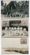 Postcards: PAPUA AND NEW GUINEA TERRITORIES: A collection of photographic postcards featuring religious gatherings, locals demonstrating their traditional costumes, shamanic practices, weaponry, and fishing equipment, as well as highland vistas, huts, vil - 3