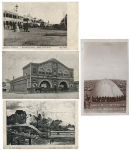 Postcards: NEW SOUTH WALES - NORTHERN & WESTERN: Photographic postcards featuring hot-air ballooning at Broken Hill, Byron Bay lighthouse, sugarcane farming, early beach culture at Tweed Heads, public buildings, bridges, Lismore, Casino, Maclean, Grafton, Medlow Bath, Inverell, Drake, etc. Publishers/photographers include Burge Bros., Murray, Read, Englisch, Syer, Falk, Woolea, etc. (Total: 27; 11 unused; 16 used)