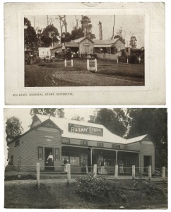 Postcards: VICTORIA - DANDENONGS: A collection of photographic postcards featuring Belgrave Railway Store and staff, Gembrook train in motion, Beaconsfield vineyards, Sassafras fallen tree house, Main Street Lilydale, Busy Corner Mt. Dandenong, Homestead at Emerald, Walkers General Store Gembrook, Berwick, Olinda, Fern Tree Gully, etc. Publishers/photographers include Lindt, Frazer & Vallance, G.G.M., A.Lording, Foy & Gibson, Jamieson Bros., A.S.Dickinson, etc. (Total: 27; 12 unused; 15 used)
