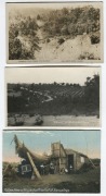 Postcards: VICTORIA - DANDENONGS: A collection of photographic postcards featuring Belgrave Railway Store and staff, Gembrook train in motion, Beaconsfield vineyards,&nbsp;Sassafras fallen tree house, Main Street Lilydale, Busy Corner Mt. Dandenong, Homestead - 2
