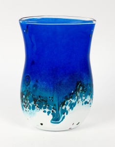 EAMONN VEREKER Coastal Series art glass vase,  remains of original label to base,  24.5cm high 