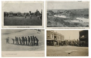 Postcards: NEW SOUTH WALES - SOUTHERN: A collection of photographic cards including 1903 Narrandera dust storm, Art Deco architecture and early automobiles, Hamilton Hume's residence at Yass, Snowy Mountains Authority laboratories, Albury bowling greens, 