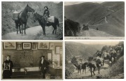 Postcards: VICTORIA - GIPPSLAND&nbsp;& THE MOUNTAINS: Photographic postcards including Walhalla blanketed by snow, the local milk delivery boy on horseback, Buchan Fairy Cave, Omeo Golden Age Hotel, Mount Hotham slopes, Benambra School, American Fleet, railway