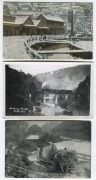 Postcards: VICTORIA - GIPPSLAND&nbsp;& THE MOUNTAINS: Photographic postcards including Walhalla blanketed by snow, the local milk delivery boy on horseback, Buchan Fairy Cave, Omeo Golden Age Hotel, Mount Hotham slopes, Benambra School, American Fleet, railway - 2