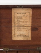 An Australian cedar apothecary box with paper label inside lid listing drugs from "Dr. McCarthy Medical Dispensary, Murray Street, Hobart Town", together with an antique New Zealand timber blotter (damaged), antique pine box and folk art hand-painted almo - 3