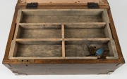 An antique kauri pine strong box with metal fittings and lift out tray interior, late 19th century, 28cm high, 55cm wide, 35cm deep - 2