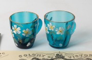 Facsimile miner's right and gold license (Peter Lalor), Van Dieman's Land Pardon and Six Views of Hobart Town in booklet form, together with two antique blue glass custard cups with floral enamel decoration, (6 items) - 2
