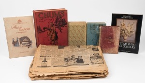 Assorted books and vintage newspapers including "Sydney Harbour Bridge Official Souvenir Program", "A Lifetime With Watercolours, Bernaldo Recollections", "Pavlova", "Chums, 1935-36", "Peter Pan & Wendy" and "The Old Curiosities Shop". (qty)