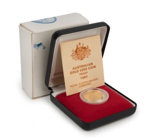 TWO HUNDRED DOLLARS, 1987 $200 gold "Arthur Phillip" PROOF in original RAM presentation box with certificate.