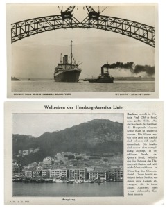 Postcards: SHIPPING: A diverse range with many American, British, Dutch, German, Indian, Italian, etc. warships, steamships, cargo ships, and cruise liners, including a comprehensive series of SS Cleveland cards issued by the Hamburg America line, as well as a series documenting the interiors of P&O Strathnaver. (Total: 91; 80 unused; 11 used)